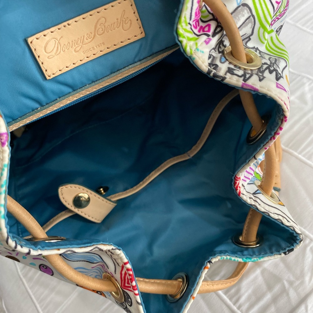 Dooney & Bourke White Multicolor Disney Character Print Backpack - Picture 14 of 16